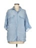 MNG Blue 3/4 Sleeve Button-Down Shirt Size 8 - photo 1