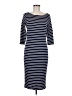 Just Fab Stripes Blue Casual Dress Size M - photo 1