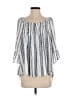 Devi 100% Rayon Silver Tan 3/4 Sleeve Blouse Size S - photo 1