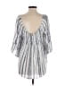 Devi 100% Rayon Silver Tan 3/4 Sleeve Blouse Size S - photo 2