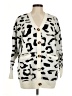 Zesica 100% Acrylic Animal Print Ivory Cardigan Size M - photo 1