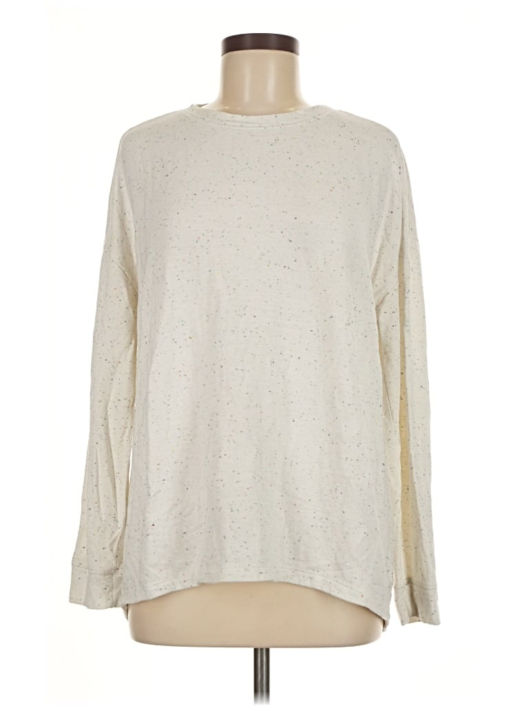 Pre-owned Three Dots Pullover Sweater In White