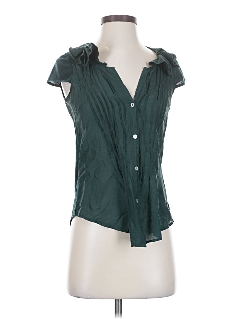 Pre-owned Lili's Closet Short Sleeve Blouse In Green