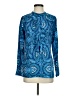 Figue 100% Viscose Paisley Blue Long Sleeve Blouse Size XS - photo 1