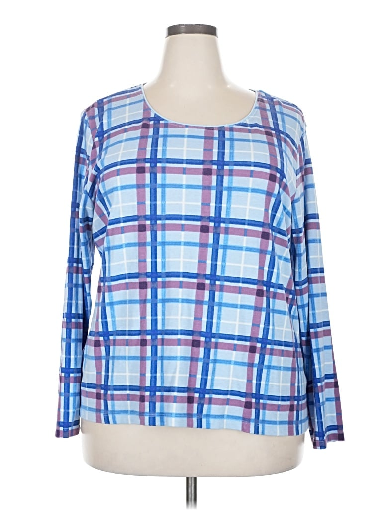 Pre-owned Karen Scott Long Sleeve T-shirt In Blue