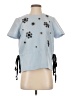 Mignon Doo 100% Polyester Blue Short Sleeve Blouse Size S - photo 1