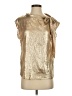 Shein 100% Polyester Metallic Gold Sleeveless Blouse Size 4 - photo 1