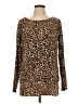 MICHAEL Michael Kors Animal Print Brown Long Sleeve Top Size L - photo 1