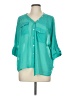 Black Rainn 100% Polyester Teal 3/4 Sleeve Blouse Size M - photo 1