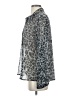 Maven West 100% Polyester Animal Print Silver Long Sleeve Blouse Size S - photo 5