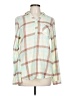 Hem & Thread Plaid Ivory Long Sleeve Blouse Size L - photo 1