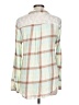 Hem & Thread Plaid Ivory Long Sleeve Blouse Size L - photo 2