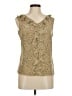 Doncaster Collection 100% Silk Tan Sleeveless Silk Top Size 6 - photo 1