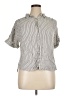 Universal Thread Stripes Gray Short Sleeve Blouse Size L - photo 1