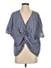 Remixmess Polka Dots Blue Short Sleeve Blouse Size S - photo 1