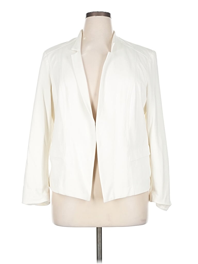 Pre-owned Chico's Blazer Jacket In White