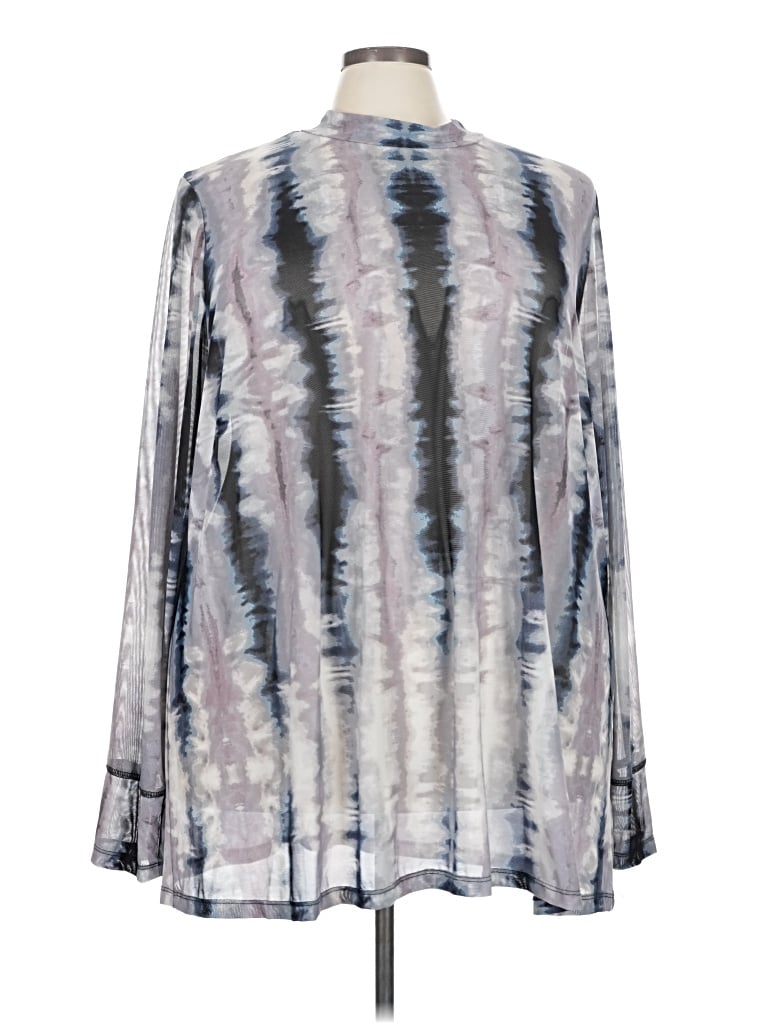 Pre-owned Logo Layers Long Sleeve Henley Shirt In Silver