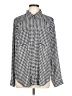 Torrid 100% Polyester Houndstooth Silver Long Sleeve Blouse Size Lg Plus (0) - photo 1