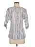 Warm Stripes Blue 3/4 Sleeve Button-Down Shirt Size S - photo 1