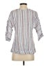 Warm Stripes Blue 3/4 Sleeve Button-Down Shirt Size S - photo 2