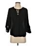 Belle Tweed 100% Polyester Black 3/4 Sleeve Blouse Size S - photo 1