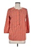 Banana Republic 100% Polyester Chevron-herringbone Orange 3/4 Sleeve Blouse Size M - photo 1
