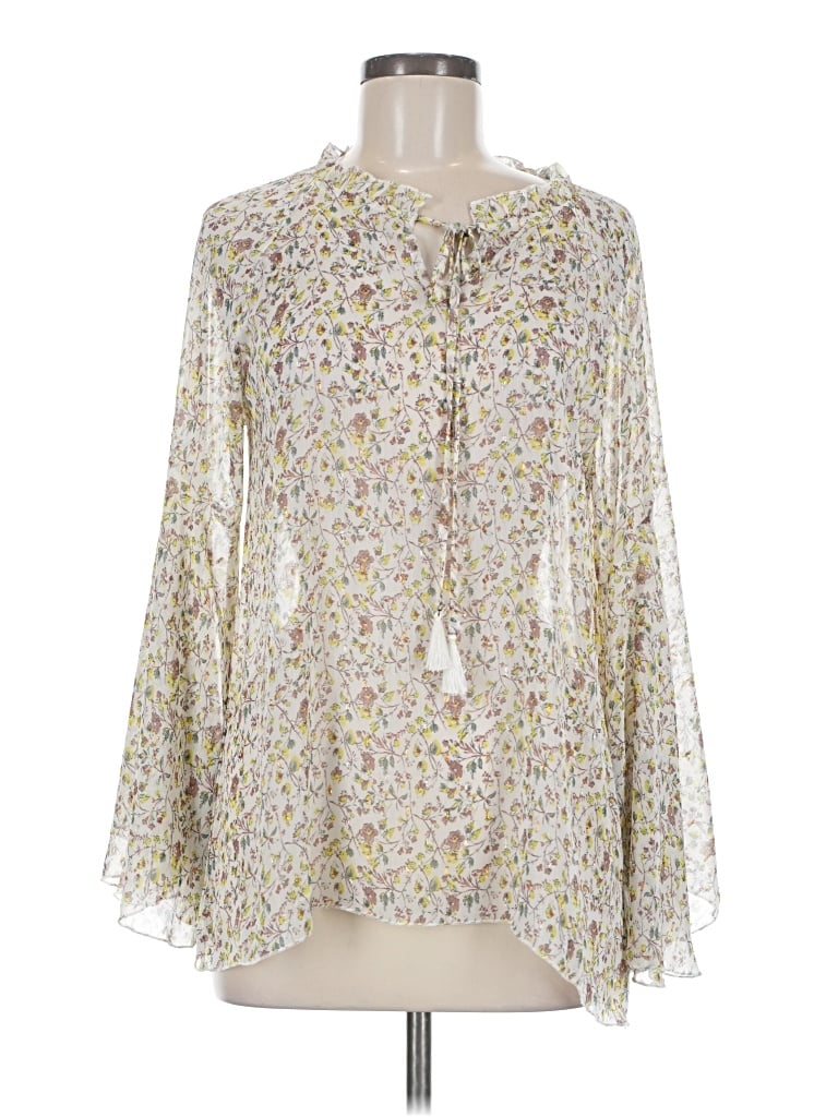 Pre-owned Molly Bracken Long Sleeve Blouse In White