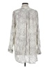Karlie 100% Rayon Animal Print Snake Print Silver Long Sleeve Blouse Size M - photo 2