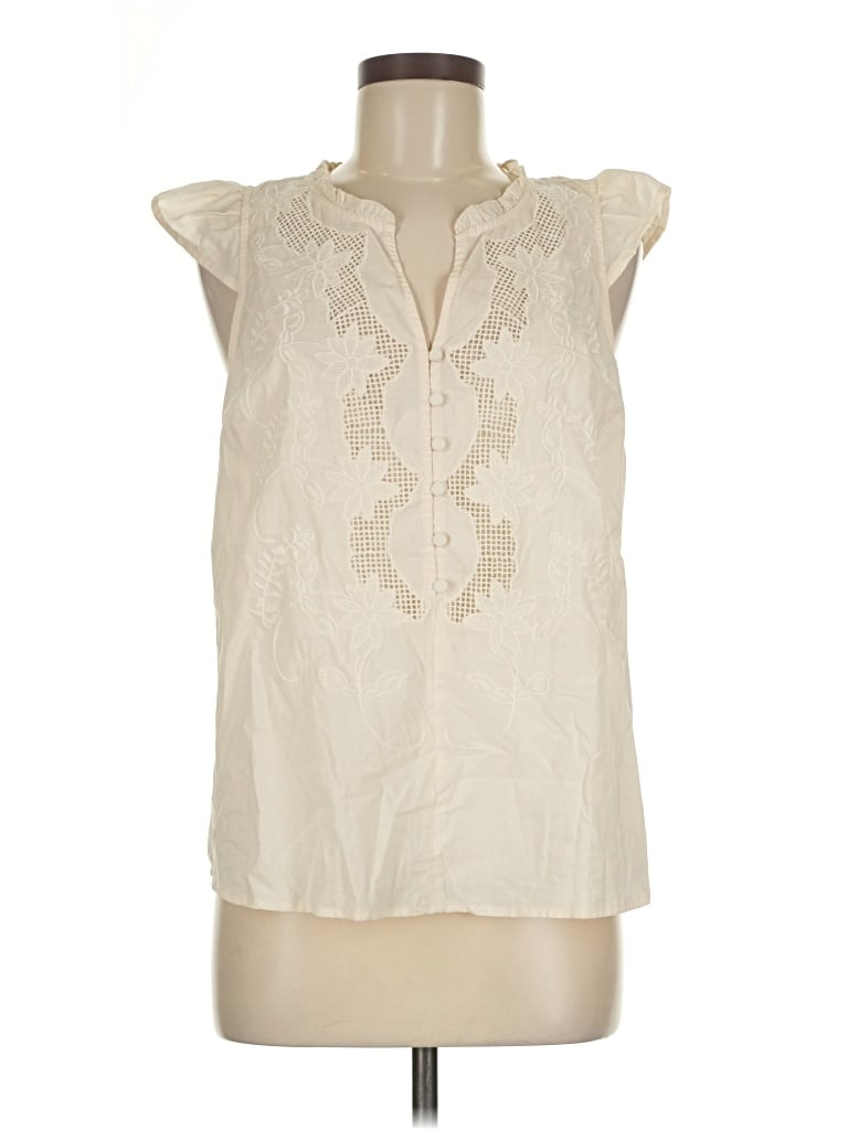 Pre-owned Lovestitch Sleeveless Blouse In White