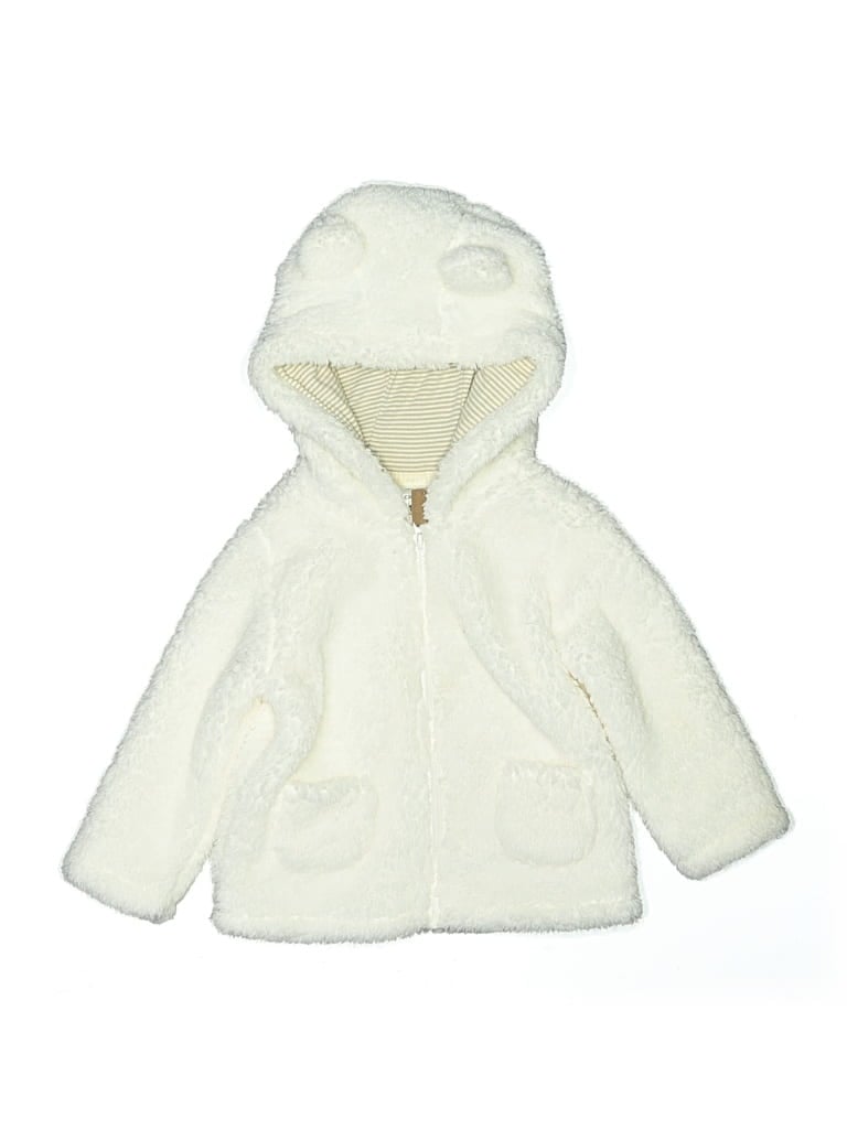 Pre-owned Carter's Kids' Snow Jacket In White