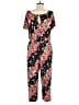24/7 Maurices Floral Black Jumpsuit Size L - photo 2