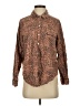 Aerie Animal Print Brown Long Sleeve Button-Down Shirt Size S - photo 1