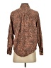 Aerie Animal Print Brown Long Sleeve Button-Down Shirt Size S - photo 2
