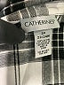 Catherines 100% Rayon Plaid Silver 3/4 Sleeve Button-Down Shirt Size 2X - photo 7