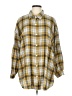Shein Curve Plaid Yellow 3/4 Sleeve Button-Down Shirt Size 12 Plus (0) - photo 1