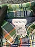 Carter's 100% Cotton Plaid Green Long Sleeve Button-Down Shirt 12-18 MO / 18 MO - photo 3