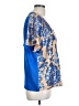 Neiman Marcus 100% Polyester Gold Blue Short Sleeve Blouse Size L - photo 4