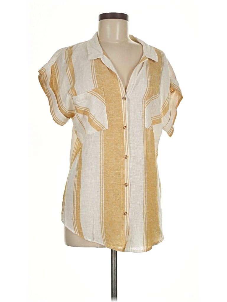Pre-owned Thread & Supply Short Sleeve Blouse In Yellow