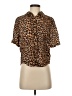 Nanushka Animal Print Brown Short Sleeve Blouse Size S - photo 1