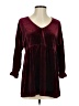 Honeyme Burgundy Long Sleeve Blouse Size S - photo 1