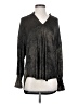 Boho Chic Metallic Black Long Sleeve Blouse Size XS - photo 1