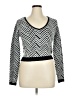 Material Girl Chevron-herringbone Black Pullover Sweater Size XL - photo 1
