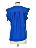 Assorted Brands 100% Polyester Blue Short Sleeve Blouse Size L - photo 2