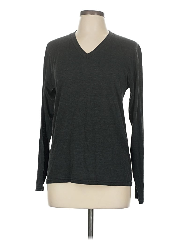 Pre-owned American Apparel Long Sleeve T-shirt In Gray
