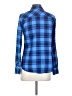 Merona 100% Cotton Plaid Blue Long Sleeve Button-Down Shirt Size S - photo 2