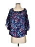Parker 100% Polyester Blue 3/4 Sleeve Blouse Size S - photo 1