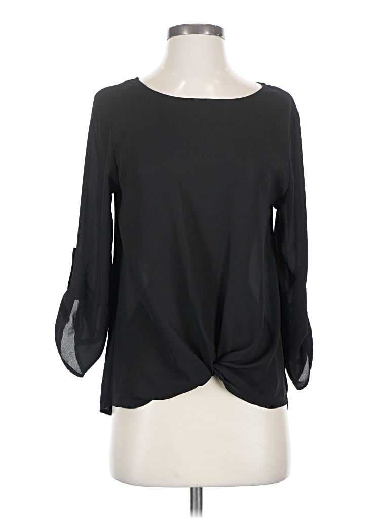Pre-owned Pink Republic Long Sleeve Blouse In Black