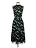 J.Crew 100% Polyester Print Black Teal Cocktail Dress Size XS - photo 1