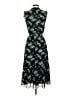 J.Crew 100% Polyester Print Black Teal Cocktail Dress Size XS - photo 2