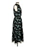 J.Crew 100% Polyester Print Black Teal Cocktail Dress Size XS - photo 4